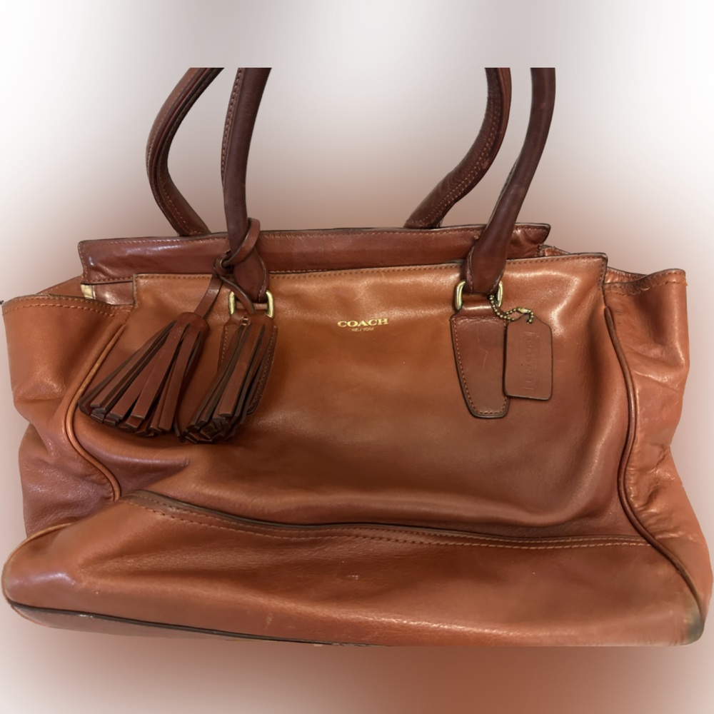Coach tassel brown leather bag